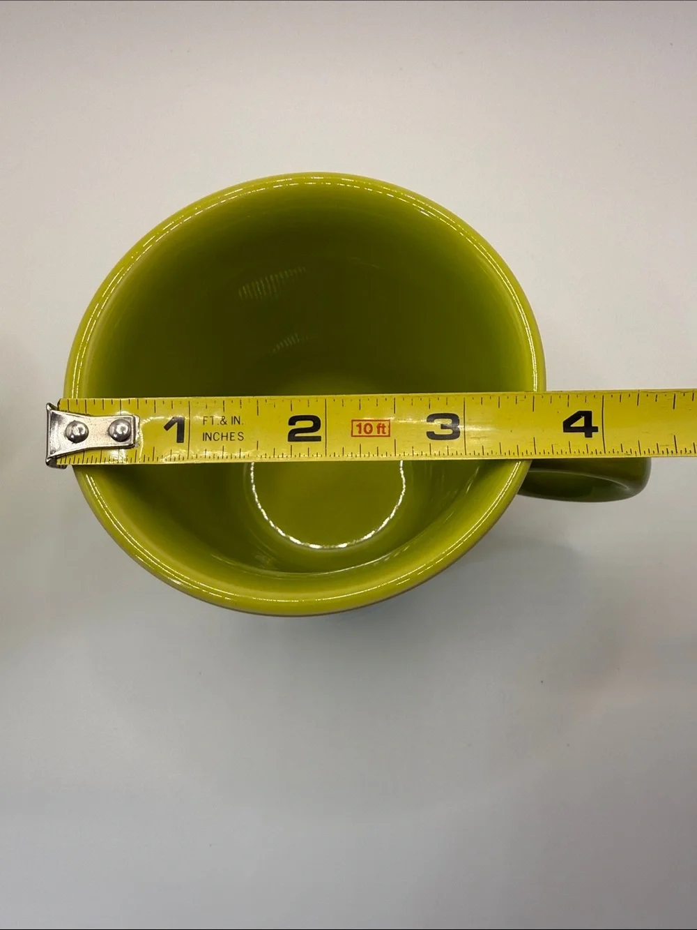 Fiesta Lemongrass Green Ceramic Ring Loop Handle Coffee Mugs Set of 2 HLC USA